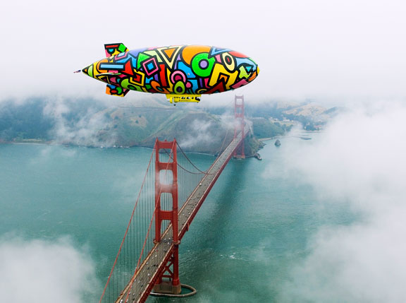 AMeriquest Blimp over the Golden Gate