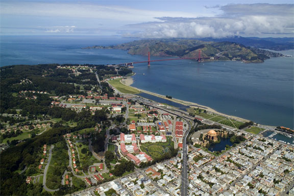 The Presidio of San Francisco with the Kucas Arts Complex and the Palace of Fine Arts in the Foreground